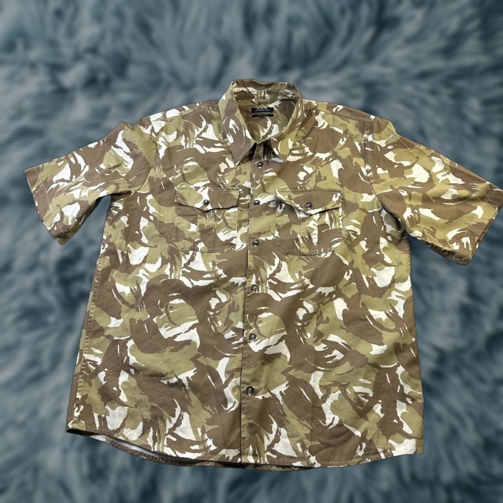 Vintage VINTAGE APC Shirt Mens 2XL Brown Camouflage Button Up Rue Madame Paris Size US XXL / EU 58 / 5 - 1 Thumbnail