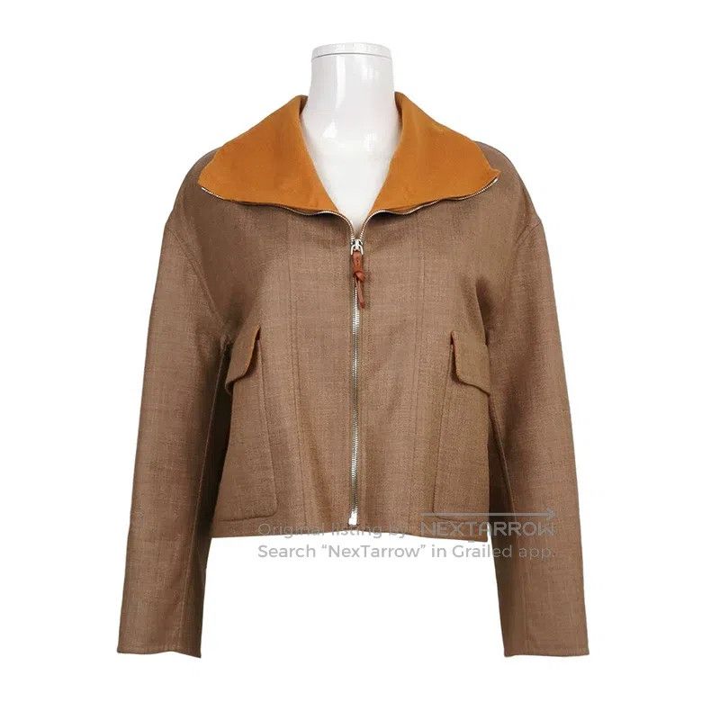 Hermes Hermes Cashmere, Wool, and Silk Blended Patch Pocket Zippe Size XXS / US 00 / IT 34 - 1 Thumbnail