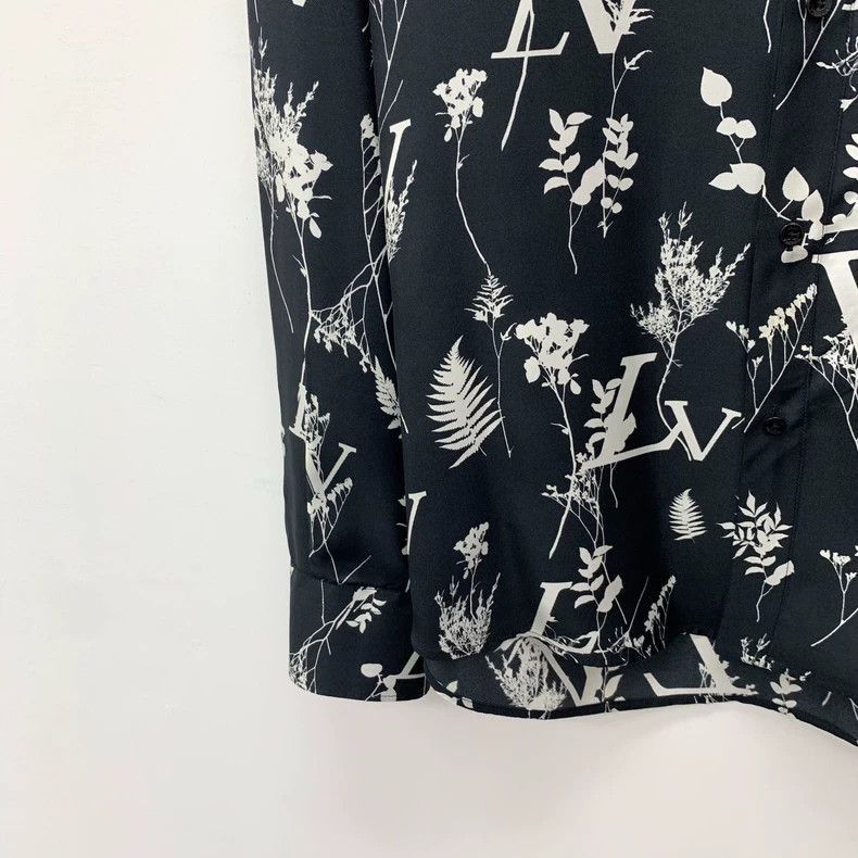 Louis Vuitton Louis Vuitton Black Floral Silk Long Sleeve Shirt-2506 Size XL / US 12-14 / IT 48-50 - 4 Thumbnail
