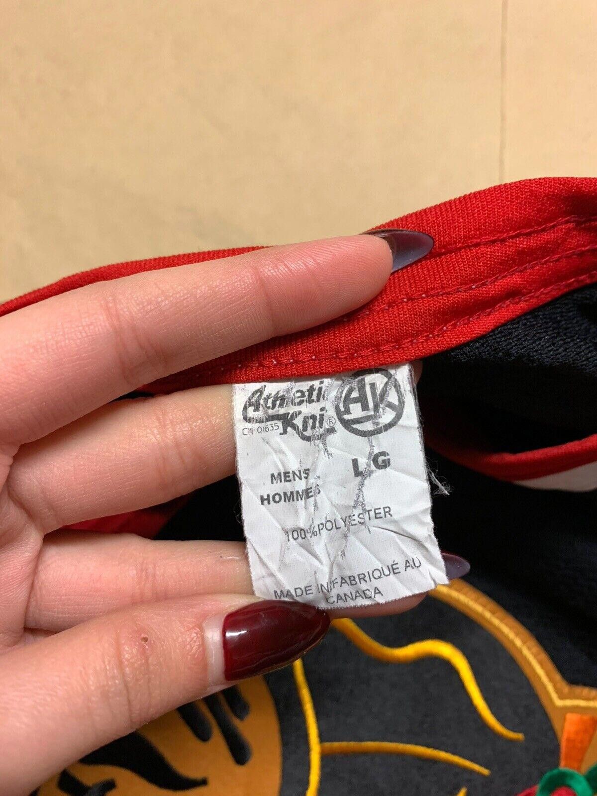 Designer Vintage Chicago Blackhawks NHL Jersey Men's Large Black #01 Size ONE SIZE - 3 Thumbnail