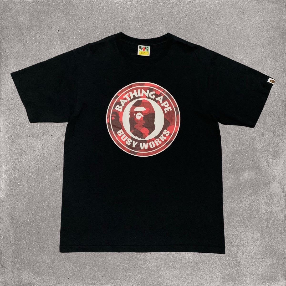 Red and black bape shirt online
