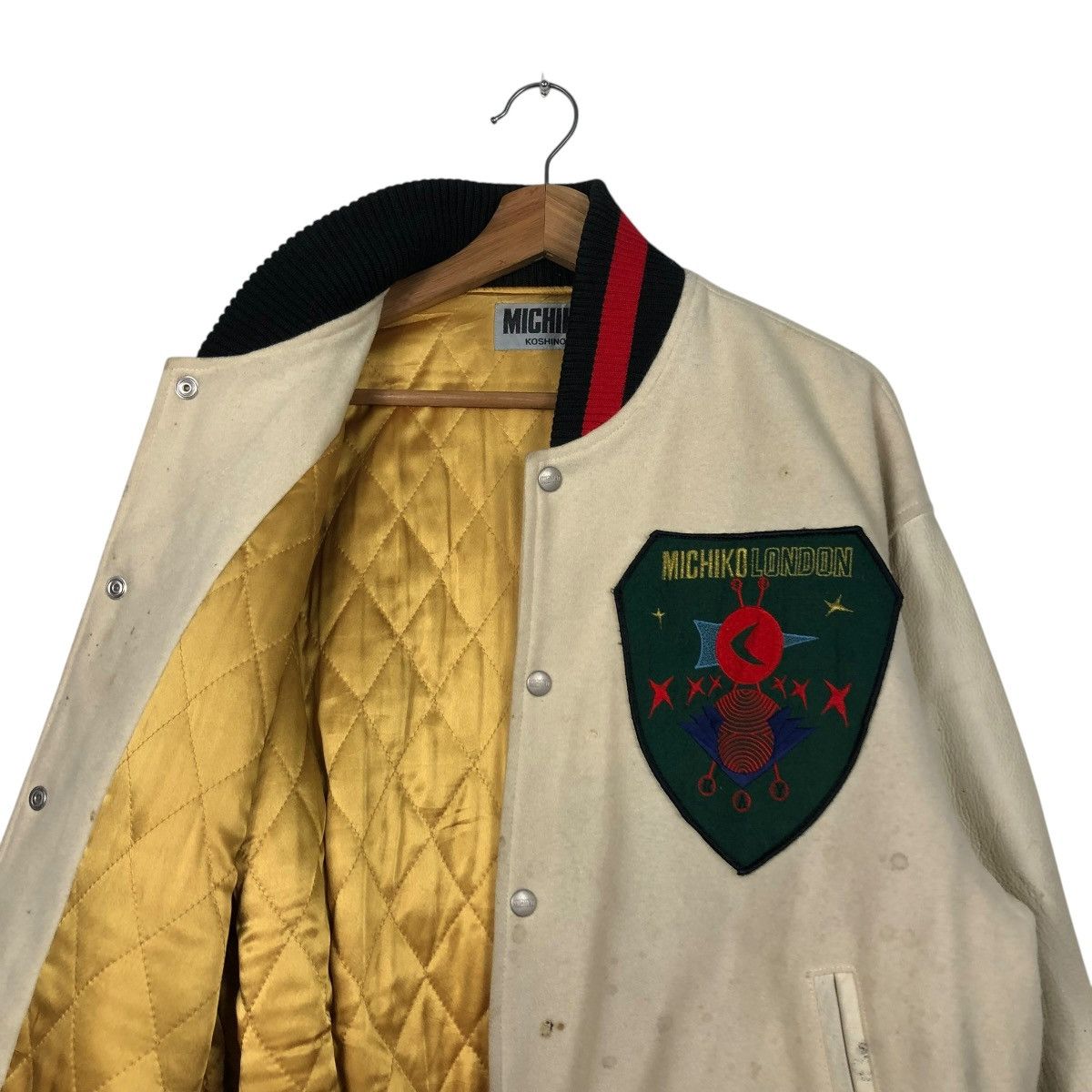 Japanese Brand 🔥VINTAGE BOMBER JACKET MICHIKO KOSHINO BIG LOGO BACKHIT Size US M / EU 48-50 / 2 - 14 Thumbnail