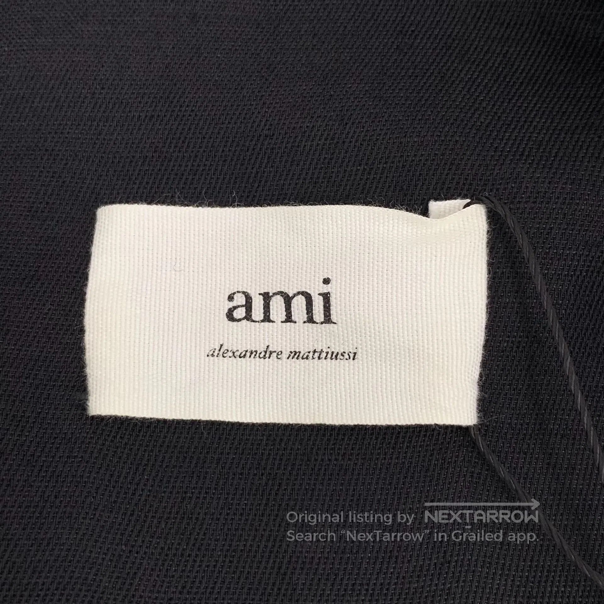 AMI Ami Black Lapel Short Sleeve Irregular Hem Dress. Size XS / US 0-2 / IT 36-38 - 6 Thumbnail