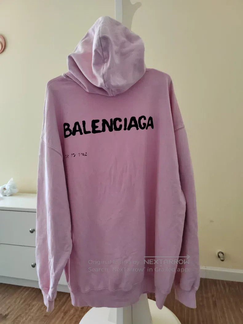 Balenciaga Balenciaga Pink Hooded Sweatshirt Size US M / EU 48-50 / 2 - 2 Thumbnail