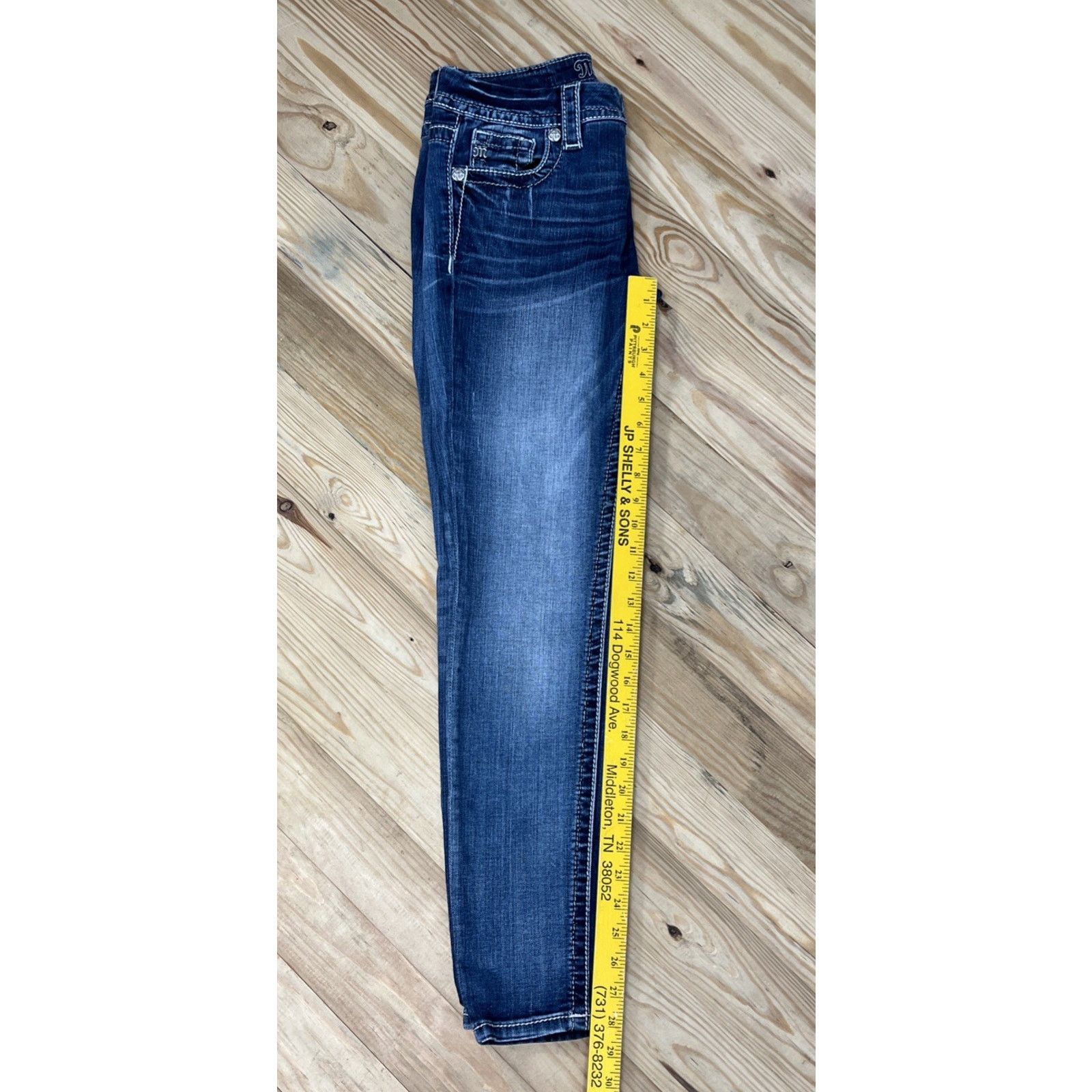 Miss Me Miss Me Women’s Leather Shadow Wings Skinny Jeans Size 26 Size 26" / US 2 / IT 38 - 7 Thumbnail