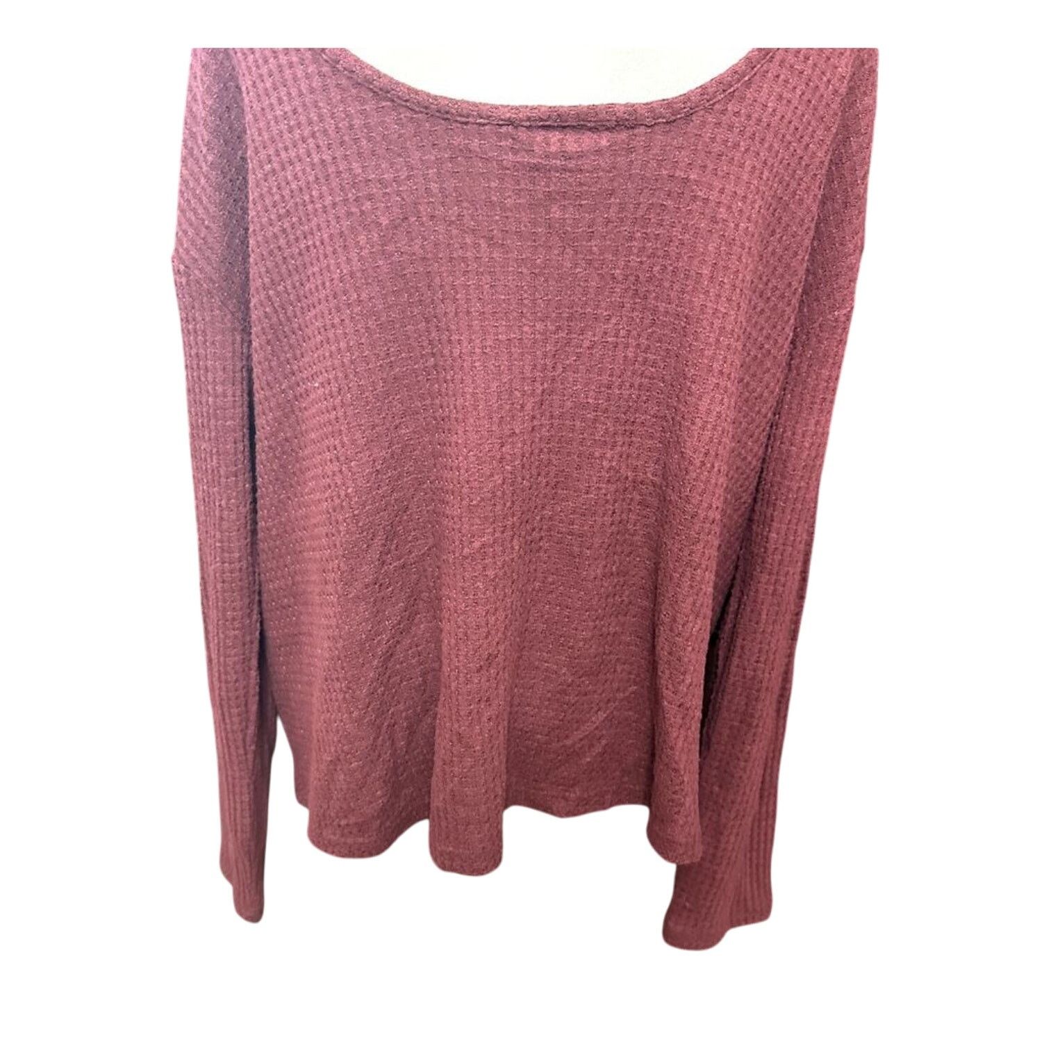 Other Abound Oversized Sweater V Neck Waffle Knit Red W XL NWOT Size XL / US 12-14 / IT 48-50 - 6 Thumbnail