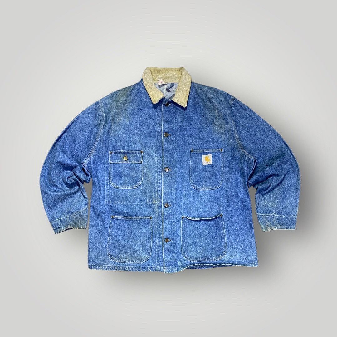 Carhartt Vintage 80s Carhartt Chore Denim Jacket Size US L / EU 52-54 / 3 - 1 Thumbnail