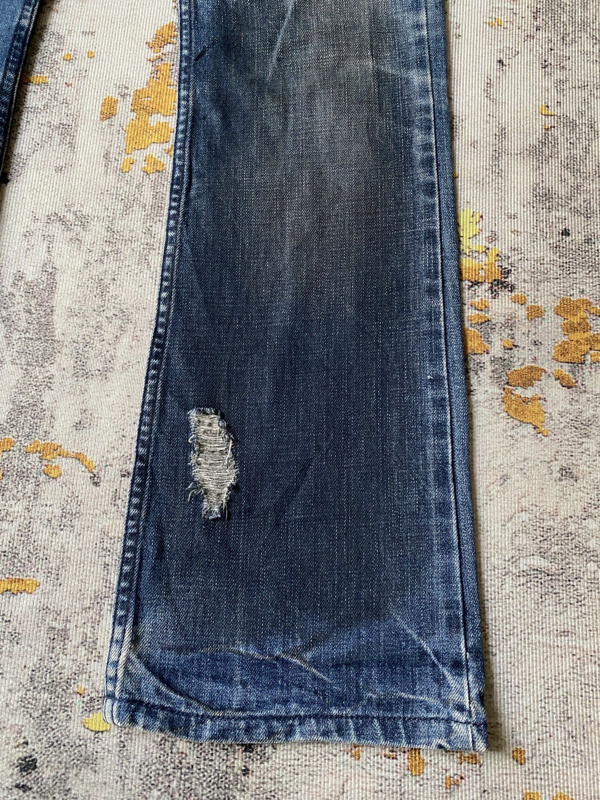 Tornado Mart Midas Waxed Claw Mark Distressed Flare Design Denim Size US 30 / EU 46 - 7 Thumbnail