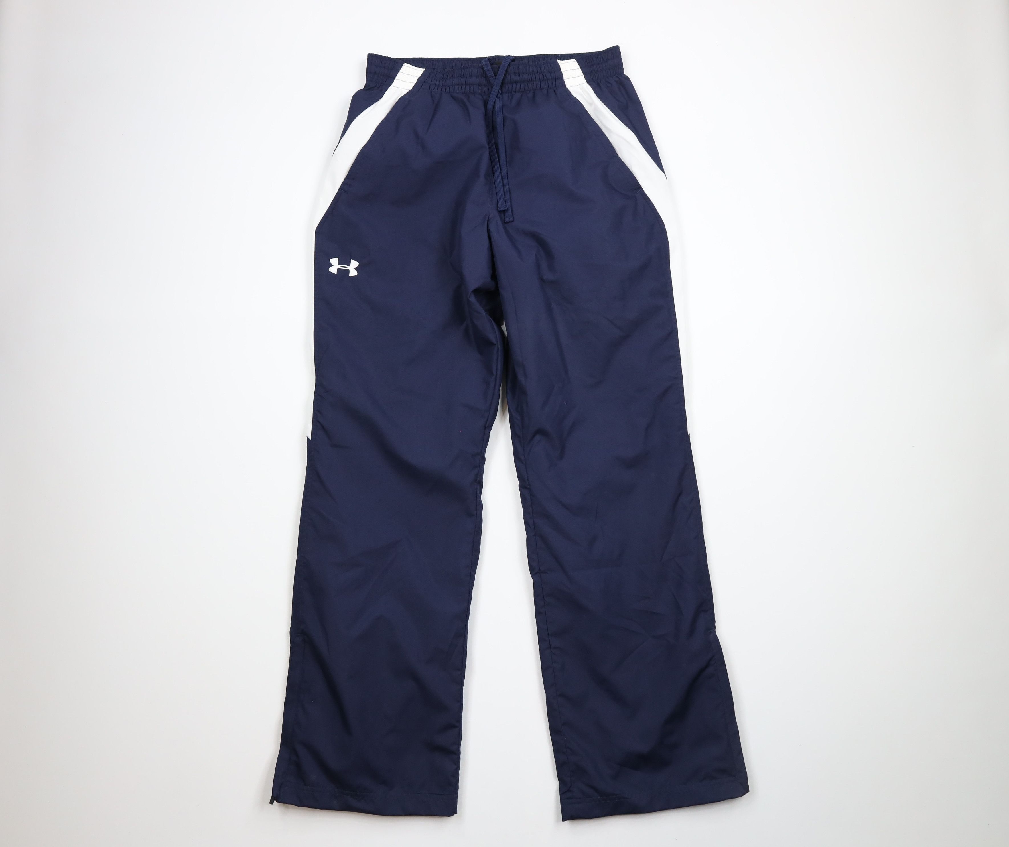 Vintage Vintage Under Armour Block Lined Wide Leg Pants Navy Blue Grailed