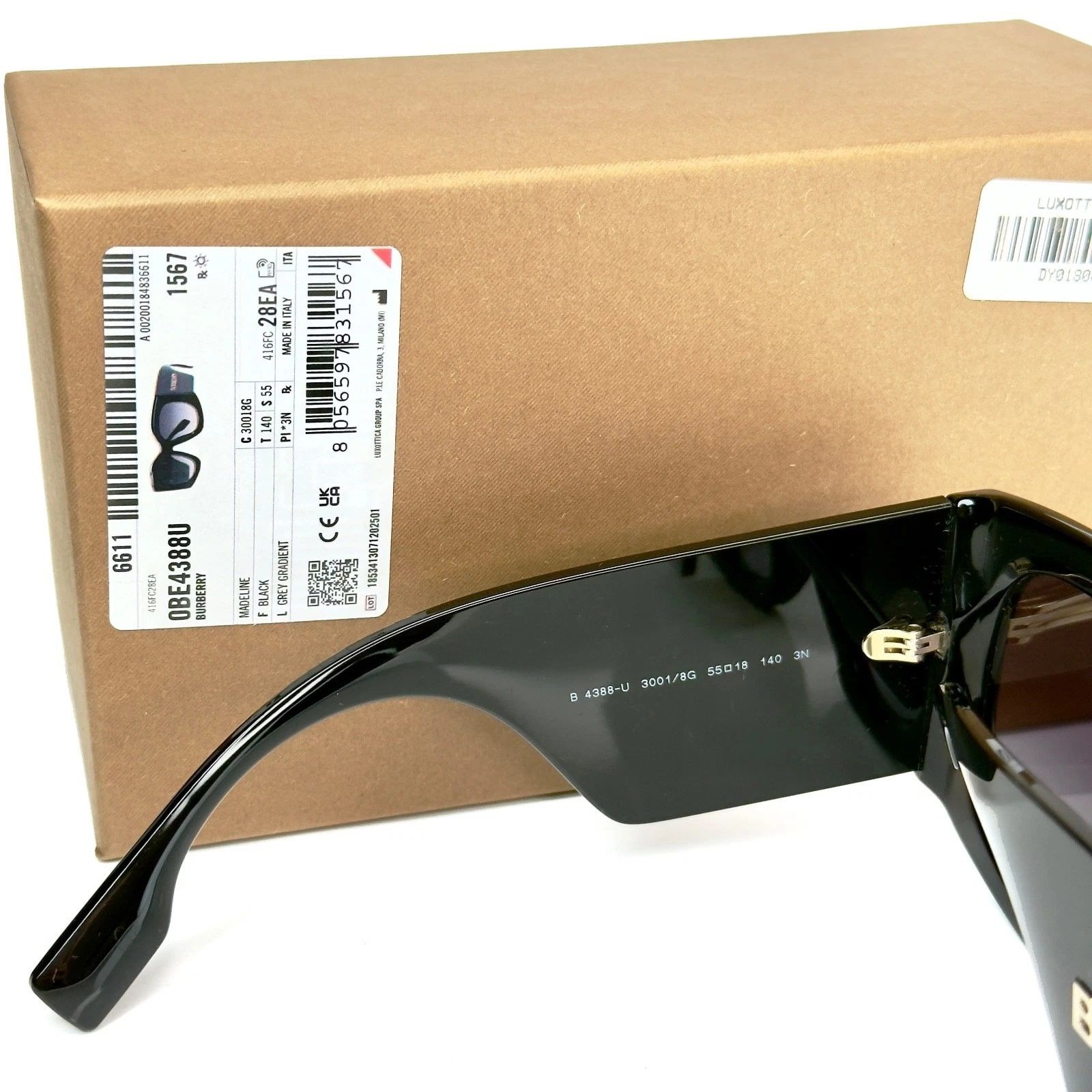 Burberry BURBERRY 4388 MADELINE BE4388U Black Bold Fashion Sunglasses Size ONE SIZE - 2 Thumbnail