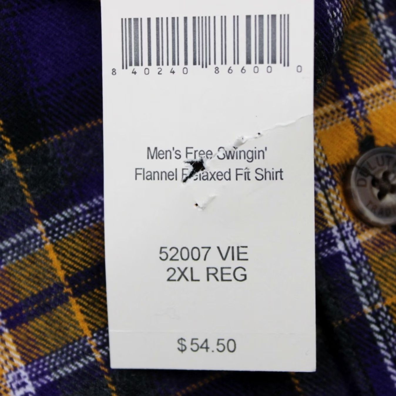 Vintage Duluth Shirt Mens 2XL XXL Purple/Yellow Plaid NWT Button-Up L/S Flannel, Cotton, Blue, Casual, Workwear, All Seasons, 100% Size US XXL / EU 58 / 5 - 6 Thumbnail
