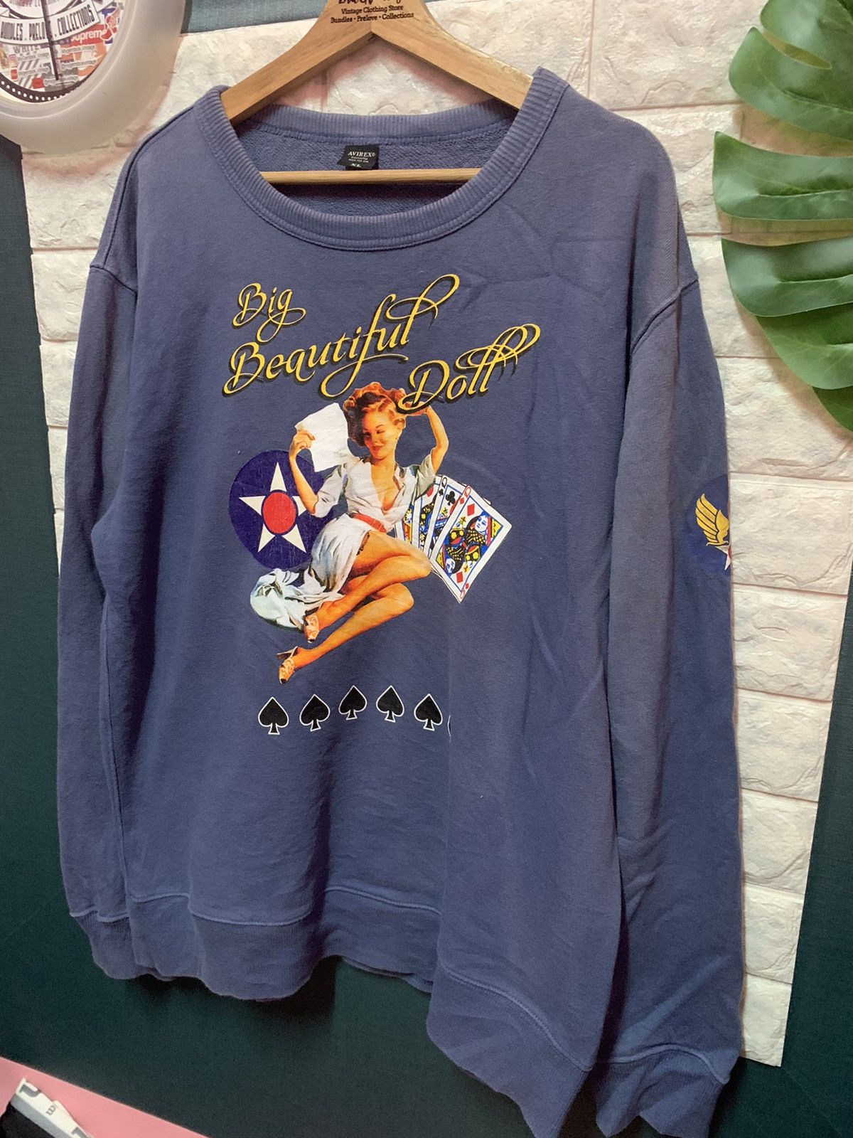 Avirex × Vintage VINTAGE!! Sweatshirt AVIREX Big Beautiful Doll Size US XL / EU 56 / 4 - 2 Thumbnail