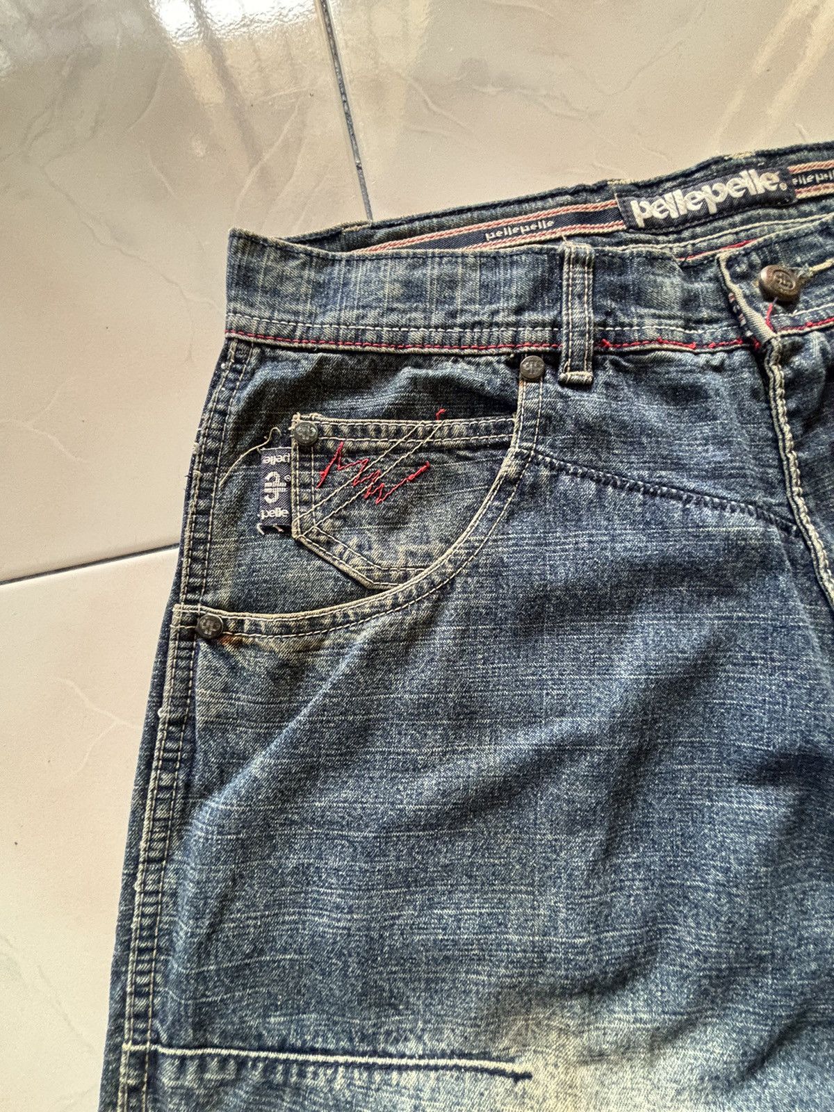 Pelle Pelle Pelle Pelle Mud Wash Baggy Patchwork Denim Jeans Size US 32 / EU 48 - 12 Thumbnail