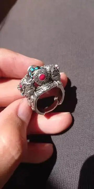 Other Creative Retro Chinese Style Ethnic Beast Ring Size ONE SIZE - 4 Thumbnail