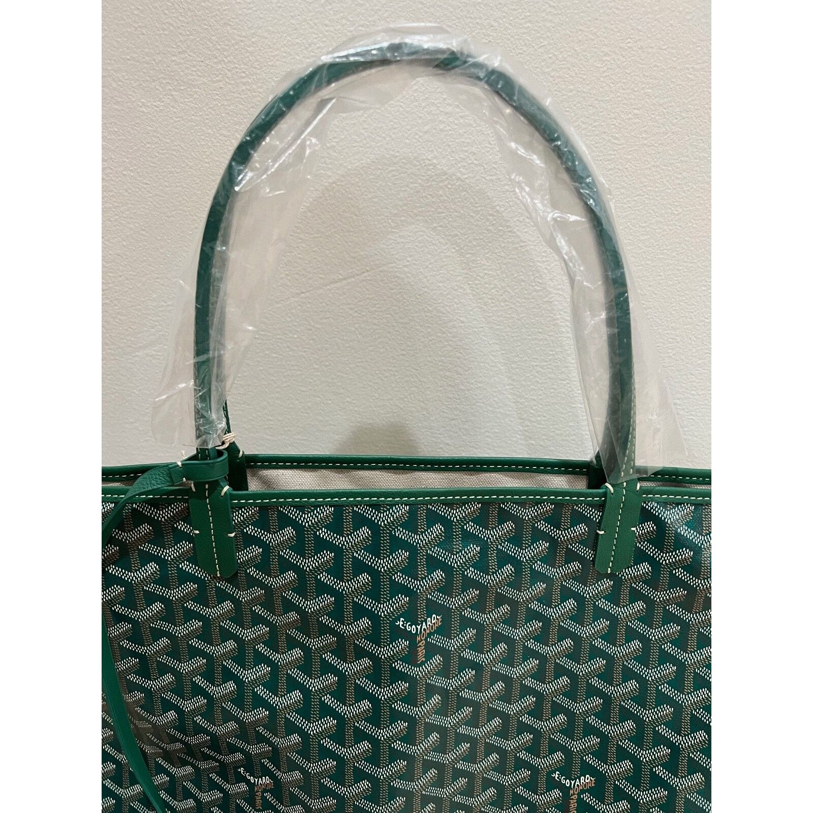 Goyard Goyard Green Goyardine Wallet Pouch Tote Handle Shoulder Bag Size ONE SIZE - 9 Thumbnail