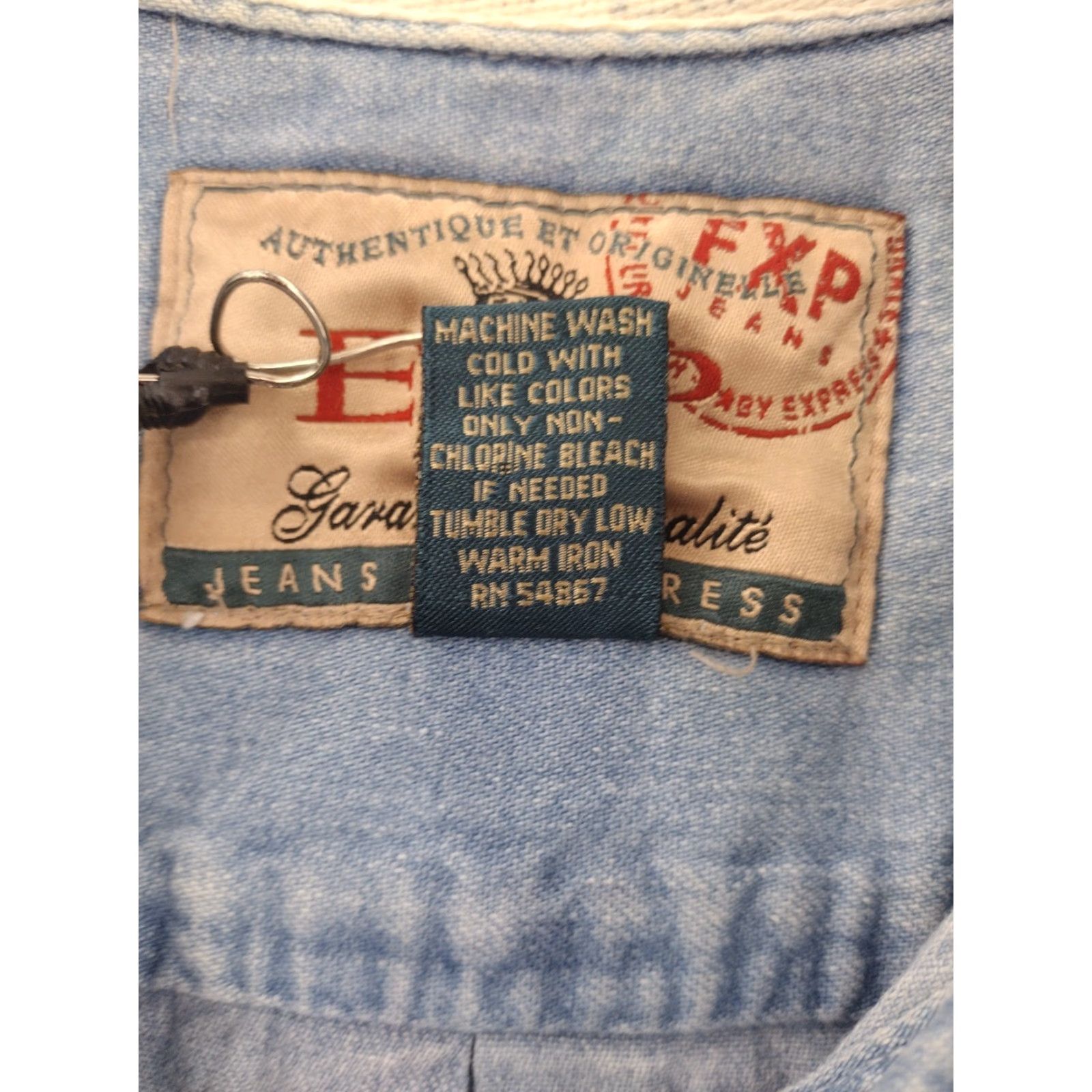 Denime VINTAGE EXP Jeans Denim Shirt Womens Small Long Sleeve Button Front Pockets Size S / US 4 / IT 40 - 6 Thumbnail