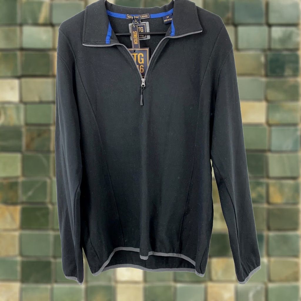 Vintage VINTAGE VTG 1946 Stretch Quarter Zip Collared Pullover Shirt Mens Medium NWT Black 95% Polyester 5% Spandex Short Sleeve? Size US M / EU 48-50 / 2 - 1 Thumbnail