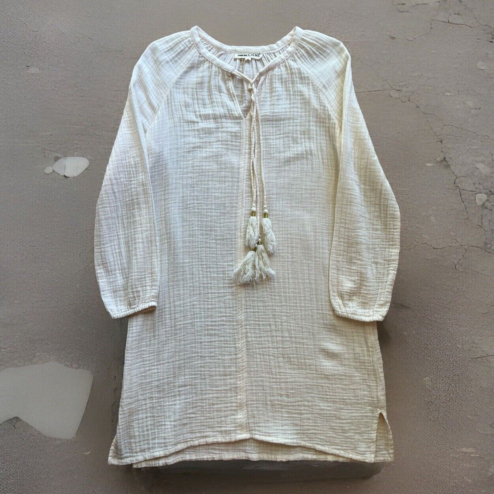 Johnny Was Johnny Was Calme Tunic Dress Women's XS Cream Soft Cotton Size XS / US 0-2 / IT 36-38 - 1 Thumbnail