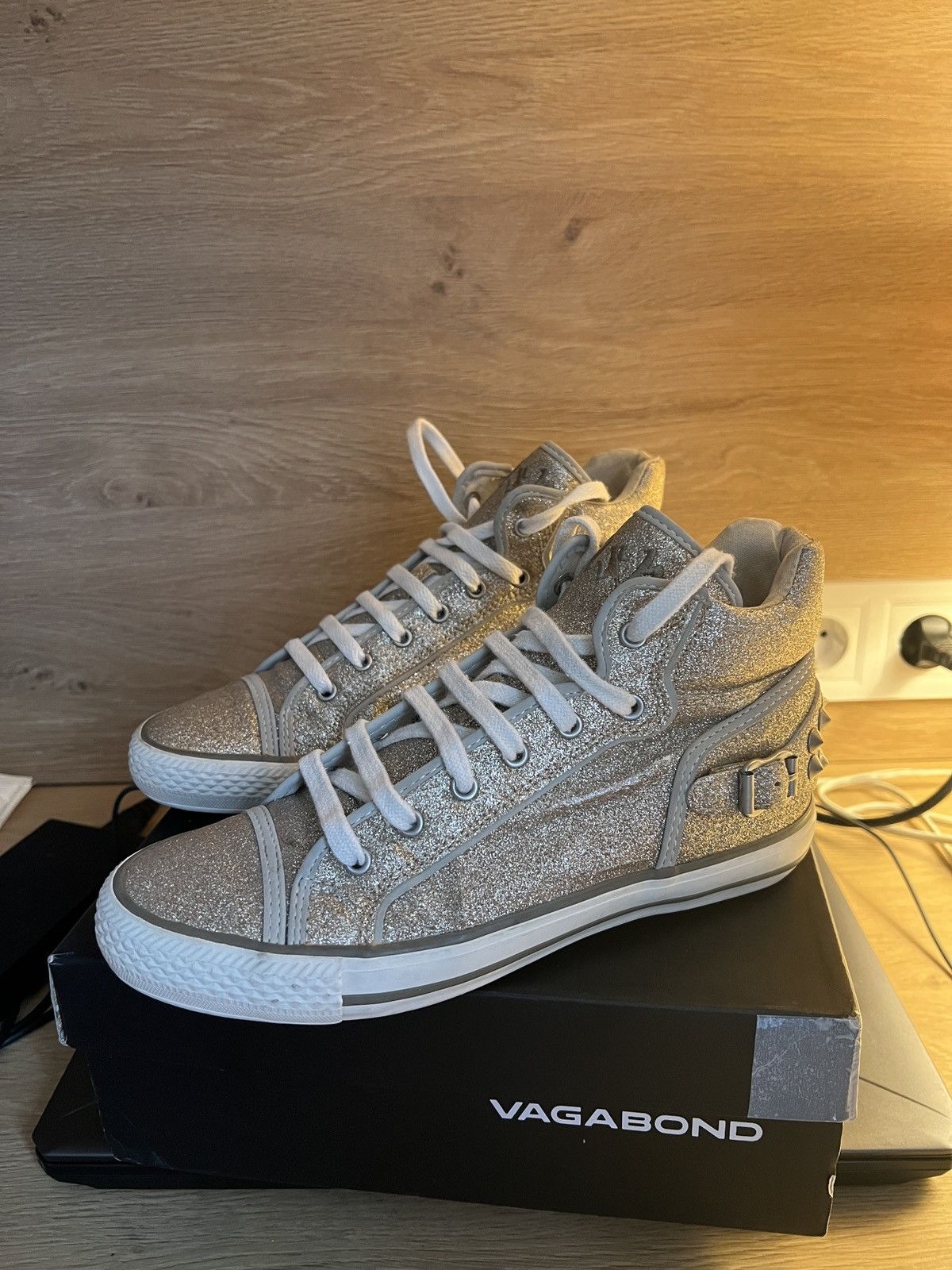 ASH y2k limited ash buckled mid grey leather sneakers Size US 8 / IT 38 - 3 Thumbnail