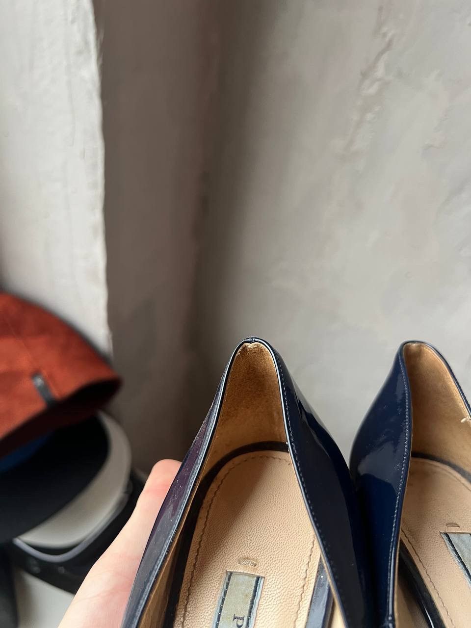 Prada PRADA NAVY PATERN LEATHER PLATFORM HEELS RARE SIZE 38.5 Size US 8.5 / IT 38.5 - 5 Thumbnail
