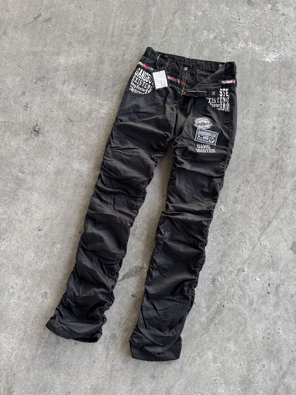 Japanese Brand 🔥Rare Gang Buster Double Waist Washed Belt Size US 29 - 6 Thumbnail