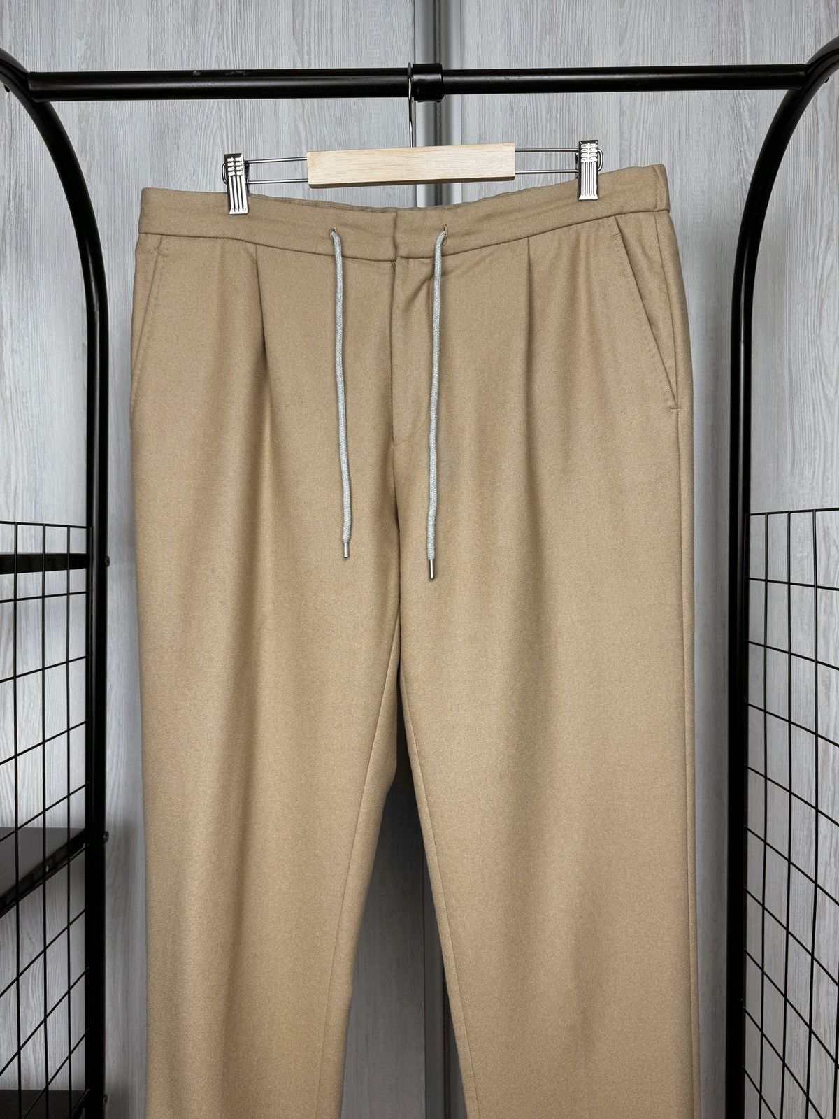 Suitsupply Suitsupply Ames Pleat Pure Wool Flannel Drawstring Pants 52 Size US 36 / EU 52 - 3 Thumbnail
