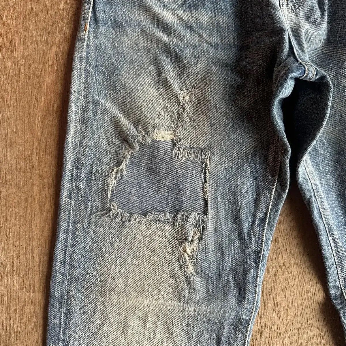 RRL Ralph Lauren THRASHED!! POLO RALPH LAUREN JEANS DISTRESSED DENIM PANTS Size US 30 / EU 46 - 8 Thumbnail