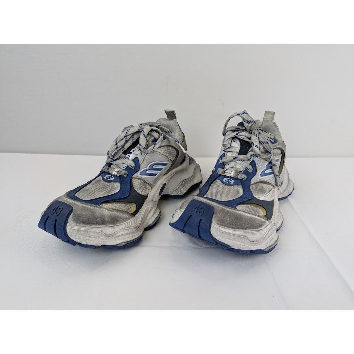 Balenciaga o1rshd1 Suede Mesh Cargo Sneakers in Grey/White/Blue Size US 10 / EU 43 - 8 Thumbnail