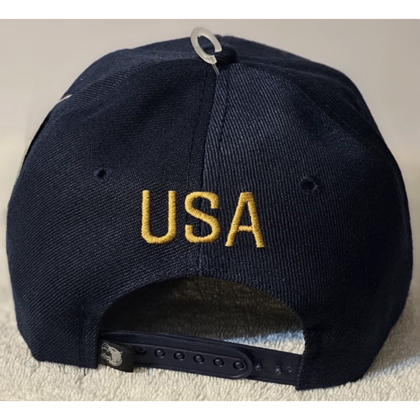Vintage EAGLE AMERICA STRONG FLAG USA PATRIOTIC BIRD SNAPBACK BASEBALL CAP DARK BLUE Size ONE SIZE - 2 Thumbnail