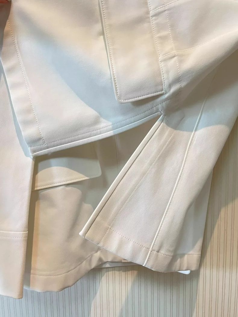 Jil Sander Jil Sander White Chinese Collar Suit Size XXS / US 00 / IT 34 - 7 Thumbnail