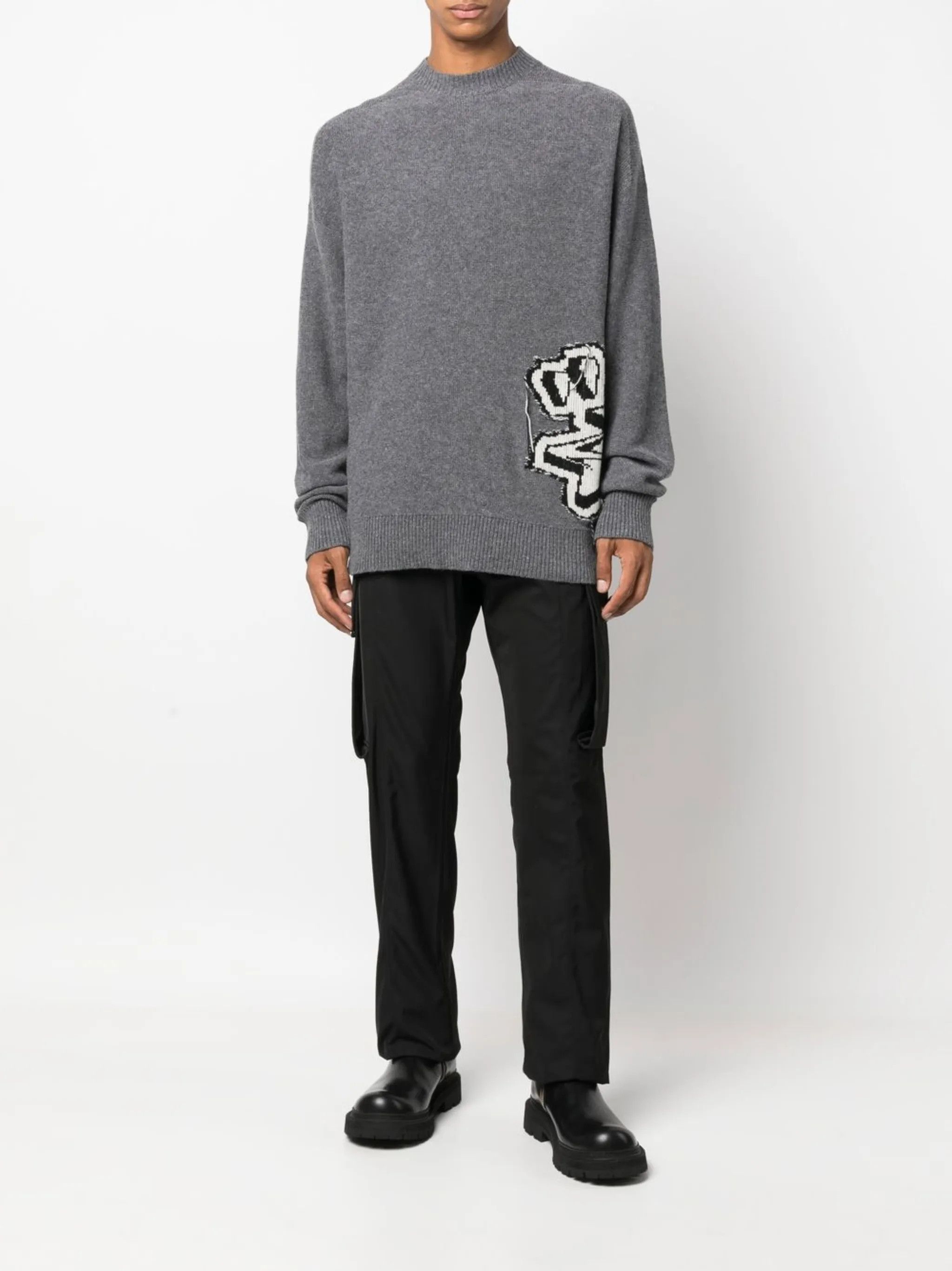 Off-White o1y0325 Logo Crewneck Sweater in Grey Size US S / EU 44-46 / 1 - 5 Thumbnail