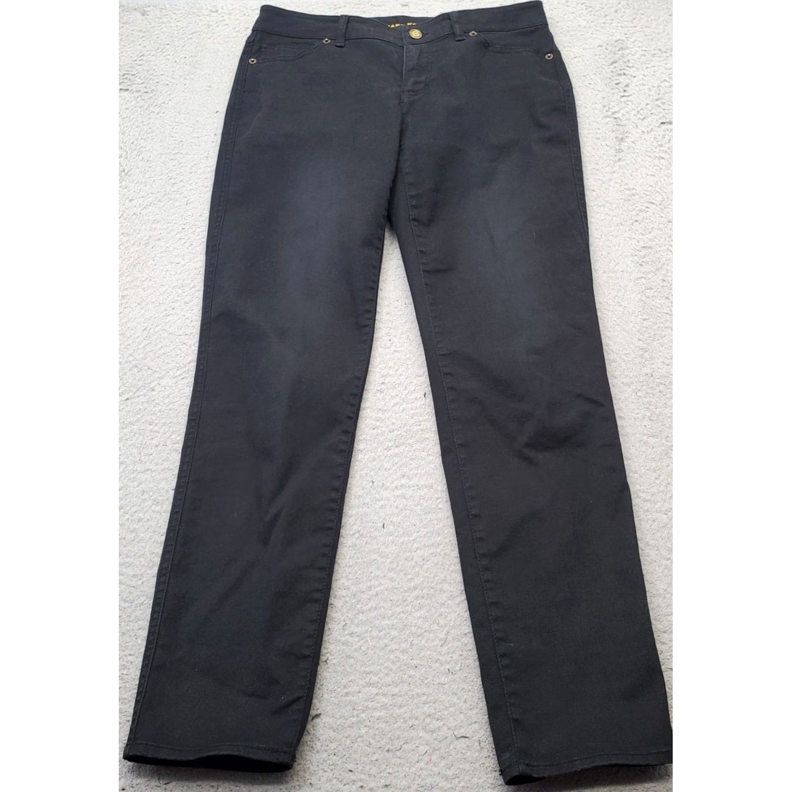 Michael Kors Michael Kors Jeans Womens 2 Black Denim Stretch Boho Dark Wash Signature 5-Pocket Denim Shirt? Size 26" / US 2 / IT 38 - 2 Thumbnail