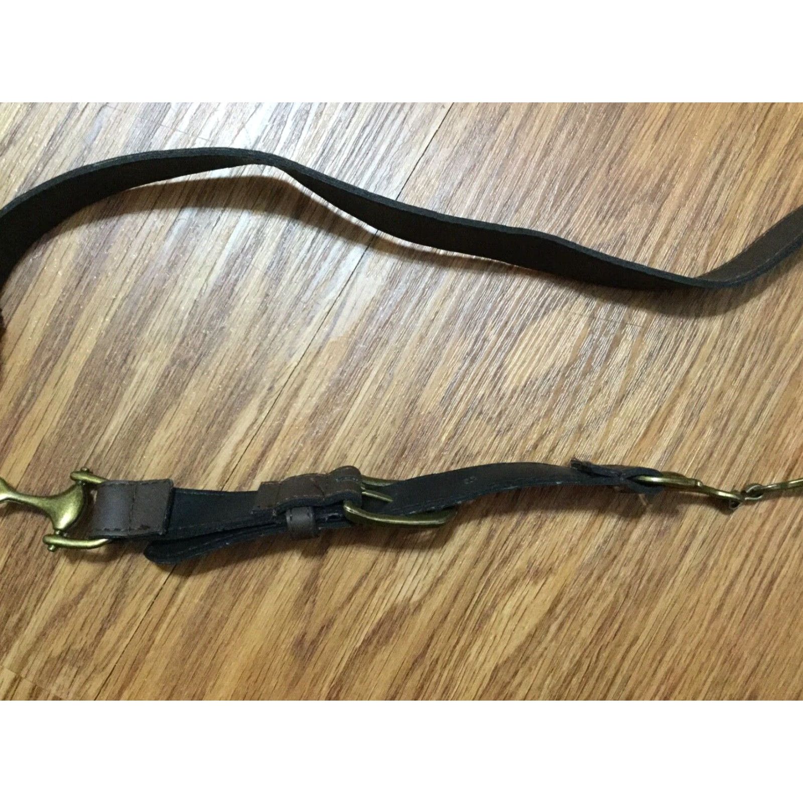 Vintage VINTAGE Brown Leather & Chain Belt M Regular Fashion Women Size ONE SIZE - 3 Thumbnail