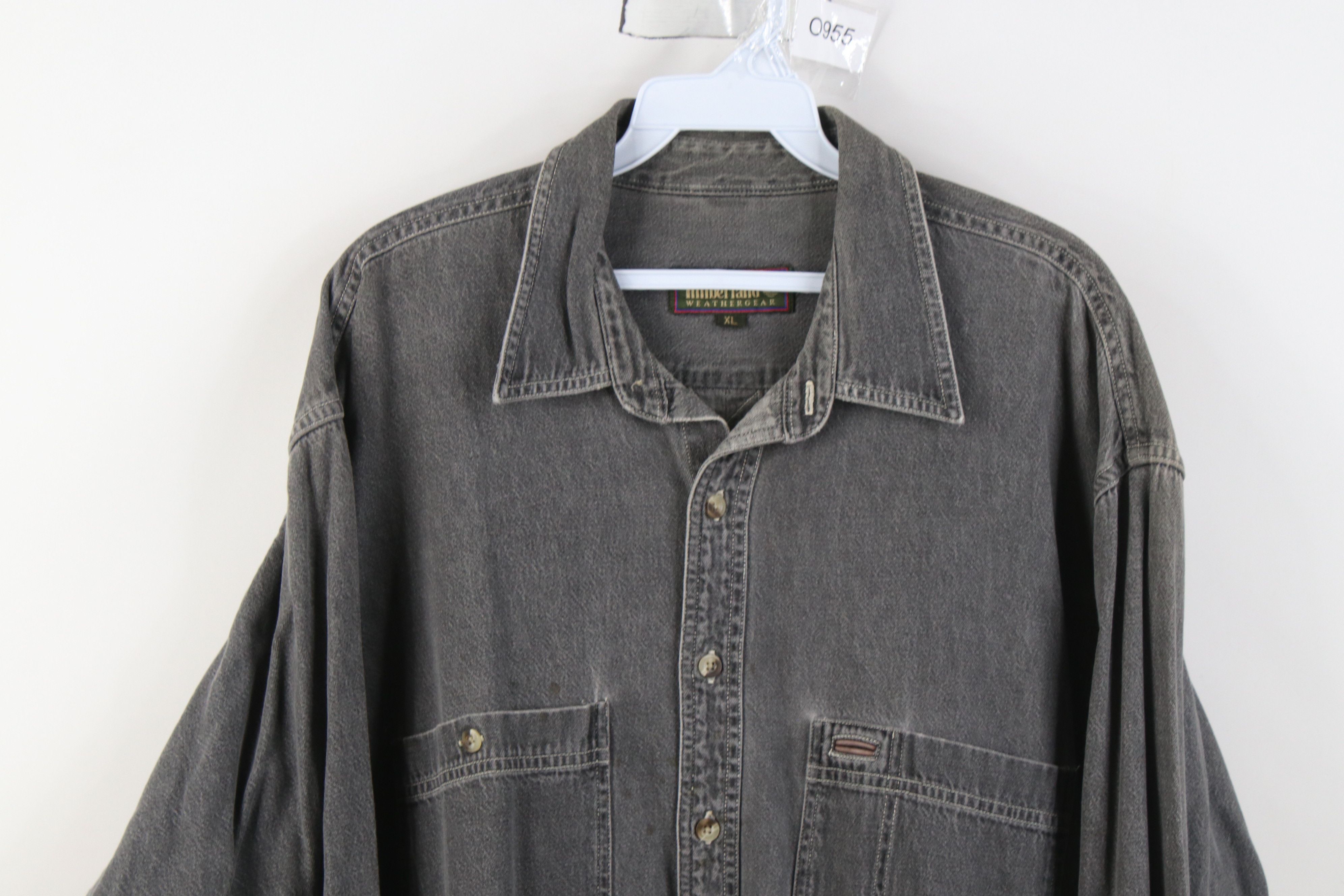 Timberland Vintage 90s Timberland Baggy Stonewash Denim Button Shirt Size US XL / EU 56 / 4 - 2 Thumbnail