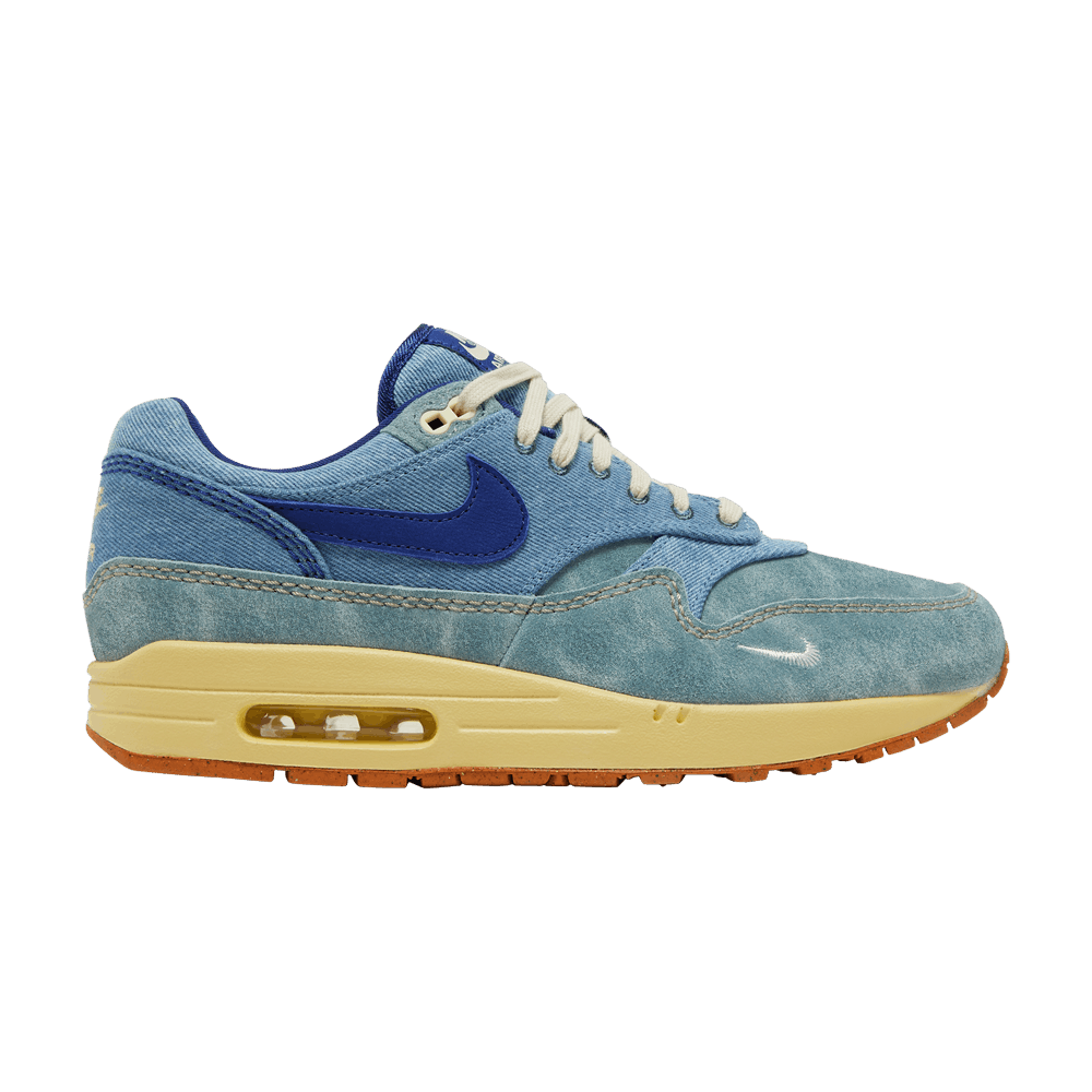 image of Nike Air Max 1 Premium Dirty Denim Shoes in Blue, Men's (Size 7)