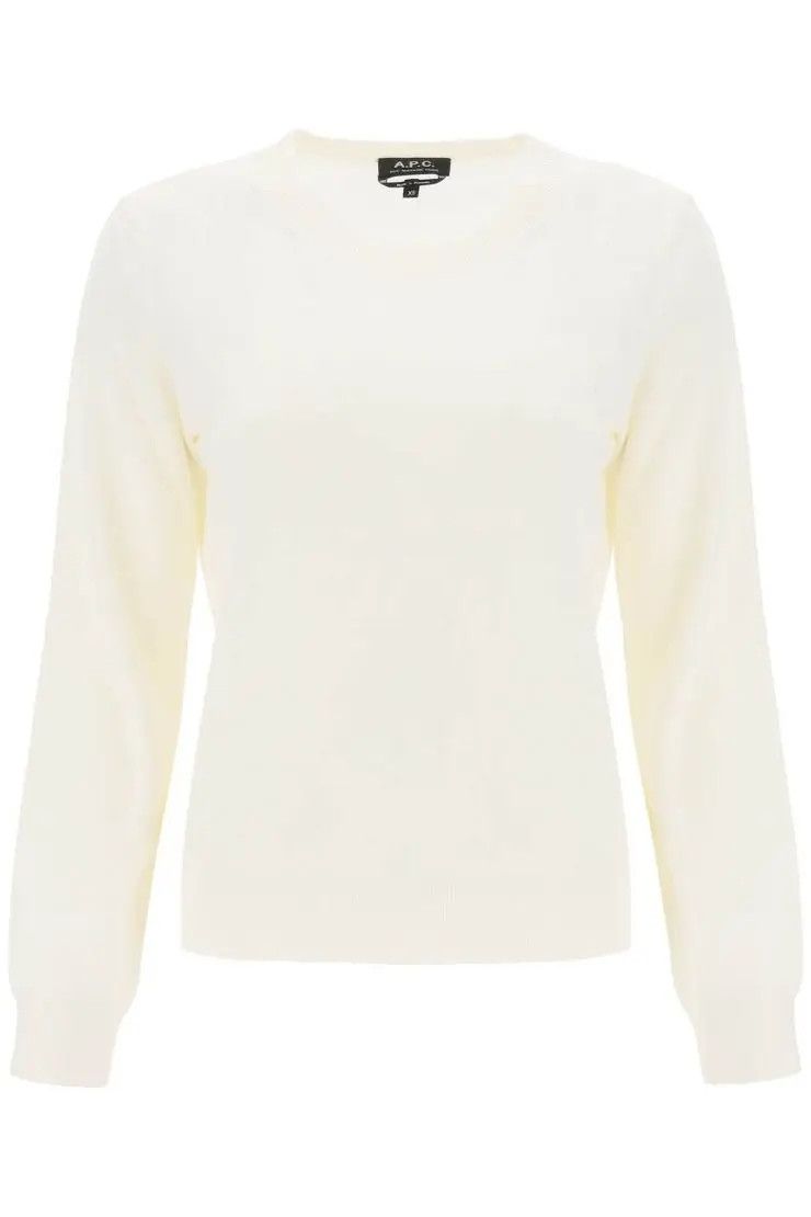 image of A P C O1S22I1N0324 Crew-Neck Sweater In White, Women's (Size Medium)