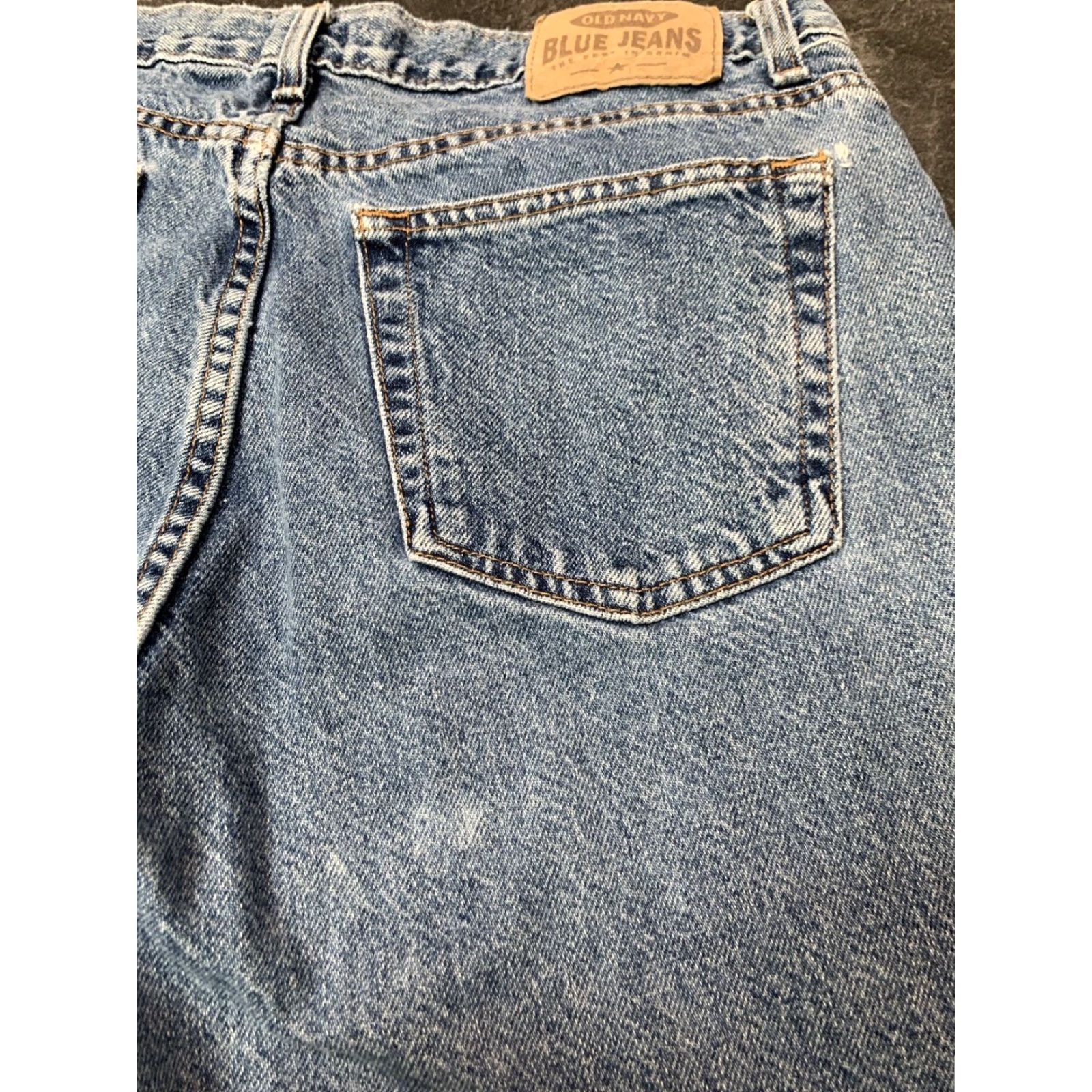 Old Navy Old Navy Jeans Women's Size 14 Long Straight Blue Dark Wash Denim 5-Pocket Zip Inseam 33in Regular Rise Mid Vintage No Size 36" / US 14 / IT 50 - 5 Thumbnail