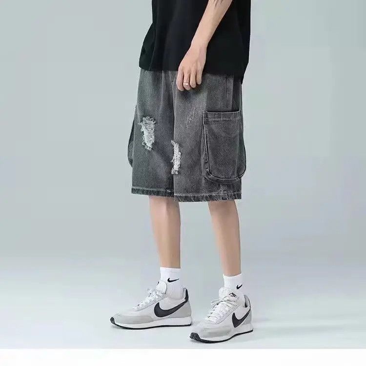 Japanese Brand × Jean Retro loose high street ripped denim shorts Size US 32 / EU 48 - 5 Thumbnail