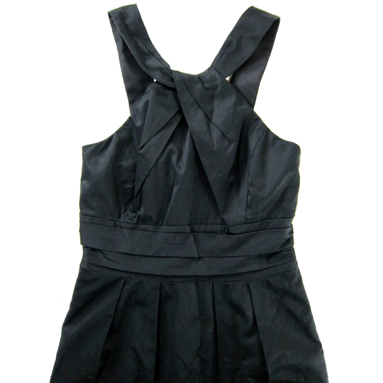 Vintage David's Bridal Classic Black Twist Neck Pocket Sheath Cocktail Dress 4 Size S / US 4 / IT 40 - 4 Thumbnail