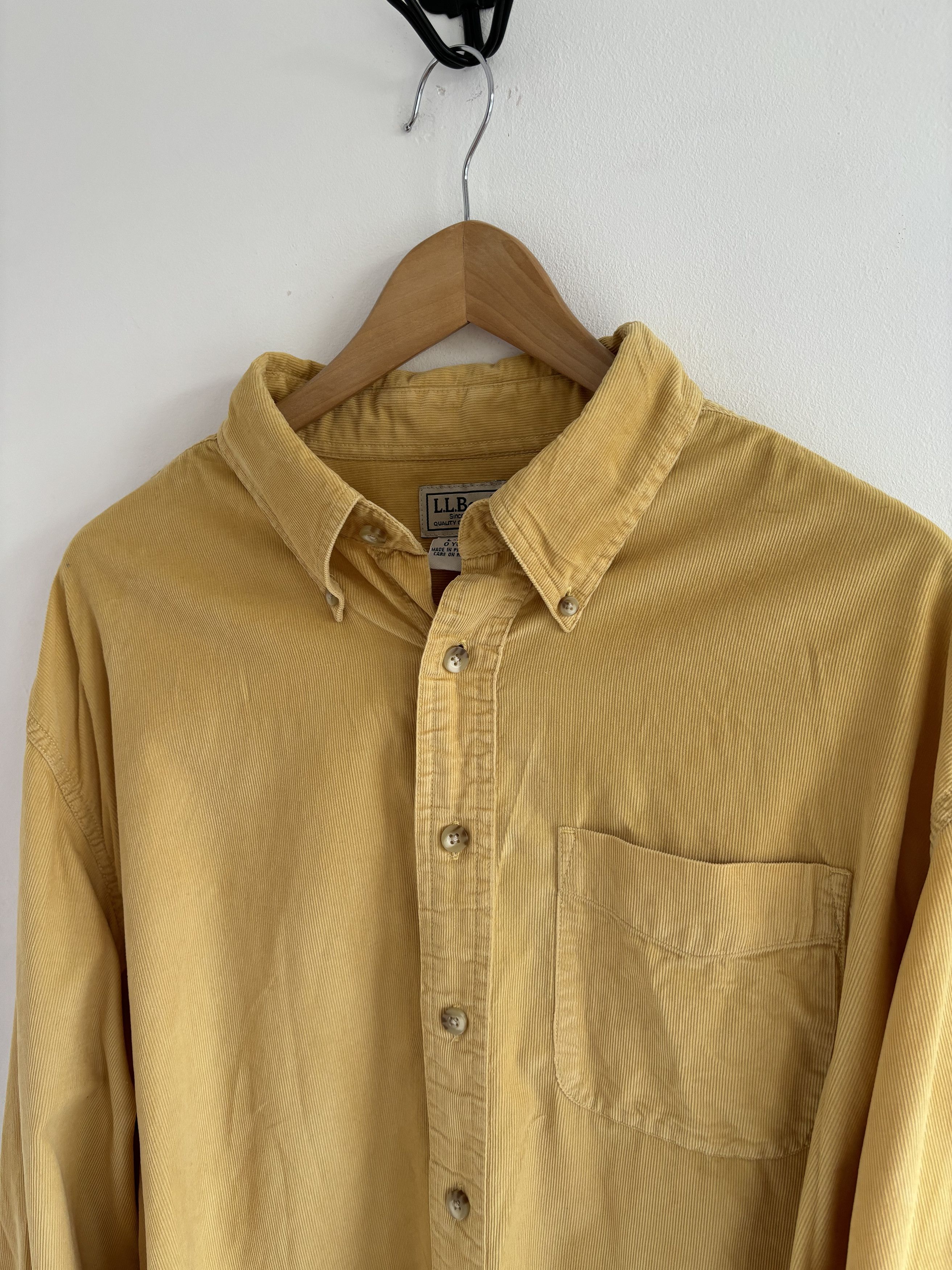 L.L. Bean × Vintage Vintage L.L.Bean Corduroy Mustard Shirt Size US L / EU 52-54 / 3 - 3 Thumbnail