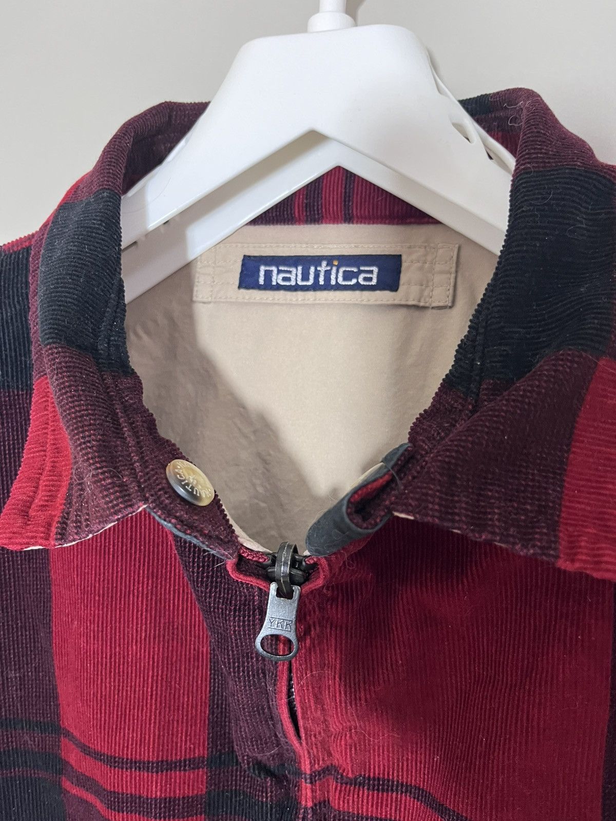 Nautica × Vintage 90s Rare Nautica Reversible Jacket Red corduroy Beige M-L Size US M / EU 48-50 / 2 - 4 Thumbnail