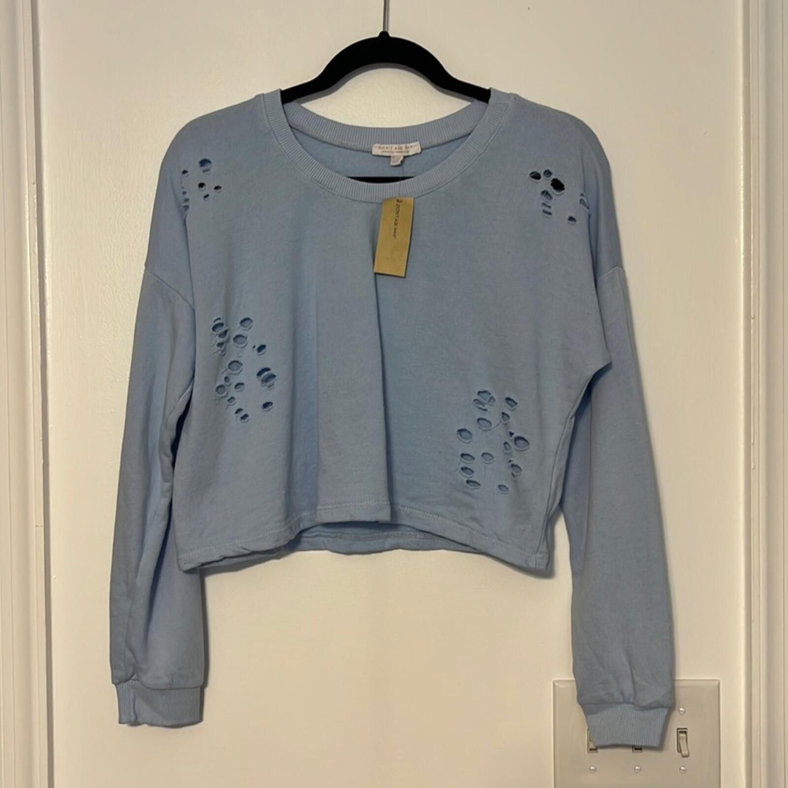 Other Aerie Don’t Ask Why Distressed Cropped Sweatshirt Size ONE SIZE - 2 Thumbnail