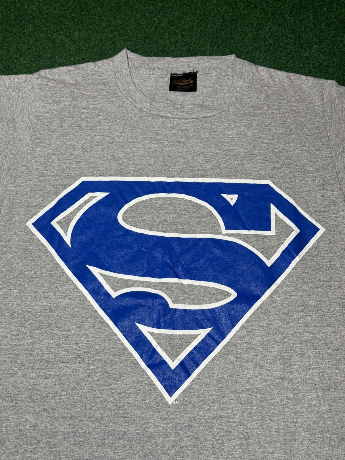 Vintage Vintage 90s Superman RARE Blue Changes Medium Gray T Shirt Size US M / EU 48-50 / 2 - 4 Thumbnail