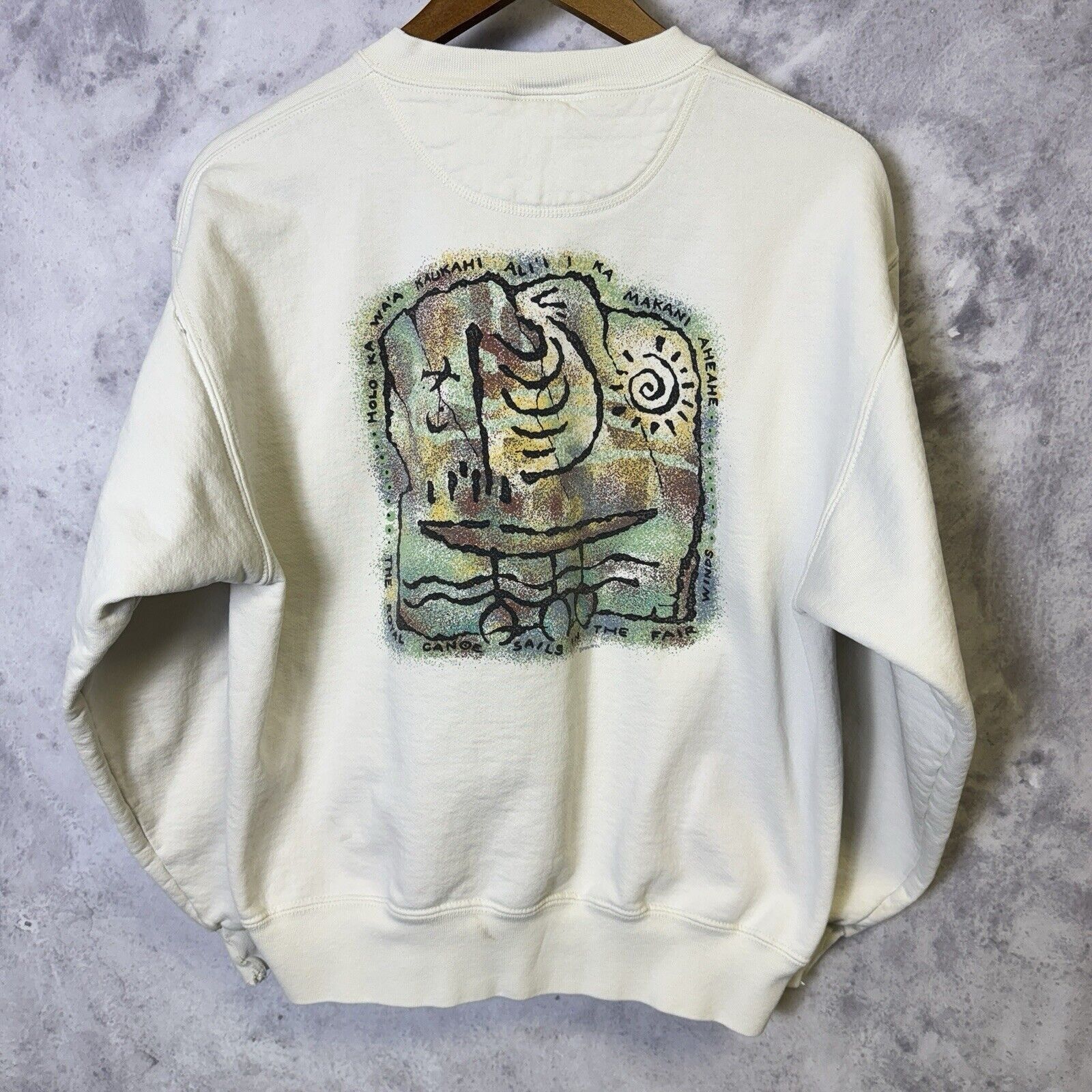 Vintage Vintage Crazy Shirts Hawaii Sweatshirt Mens Small White Crew Size US S / EU 44-46 / 1 - 1 Thumbnail