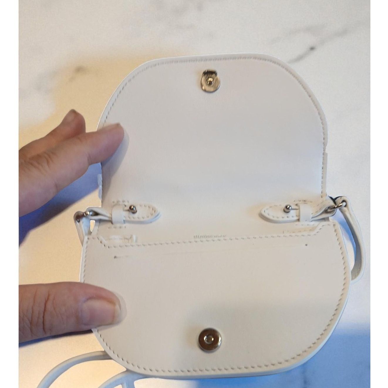 Burberry New - Burberry Olympia Micro Mini Leather Shoulder Bag White Size ONE SIZE - 3 Thumbnail