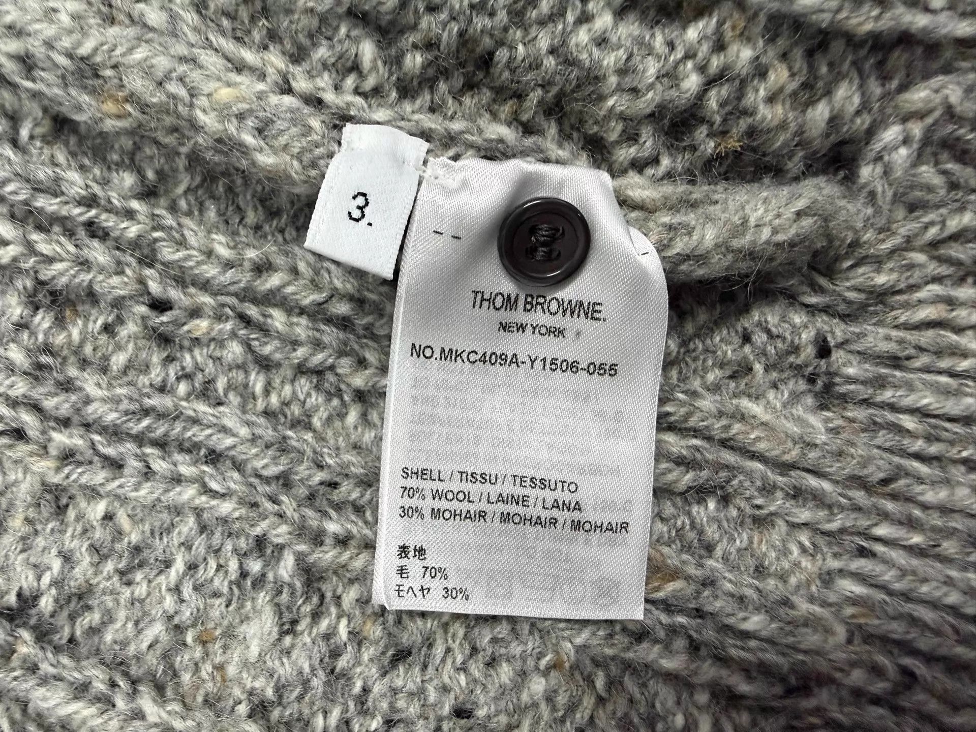 Thom Browne Thom Browne 4-Bar Light Gray Cardigan Size 3 Size US L / EU 52-54 / 3 - 5 Thumbnail