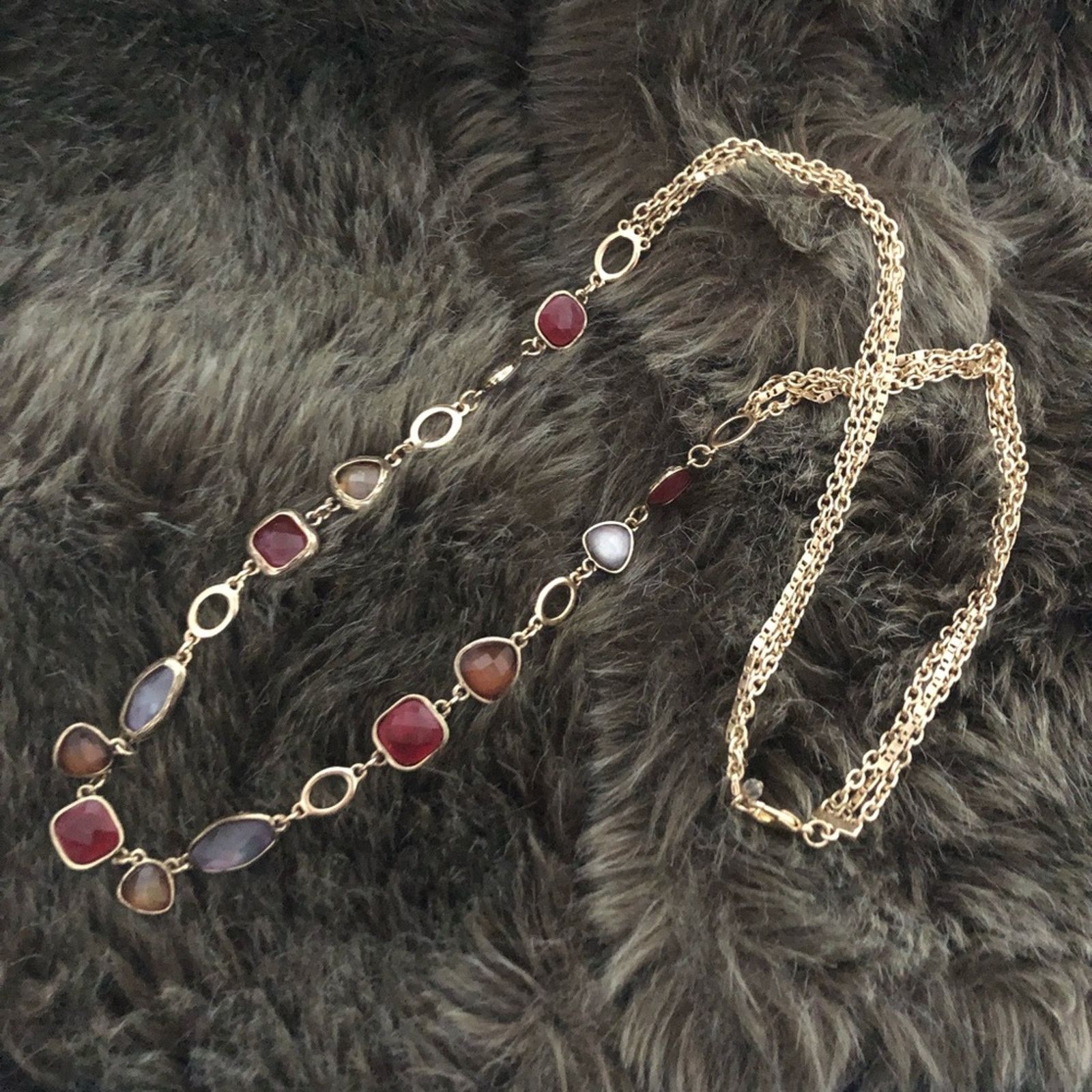 Vintage Vintage 90s gold chain faceted stone long necklace Size ONE SIZE - 6 Thumbnail