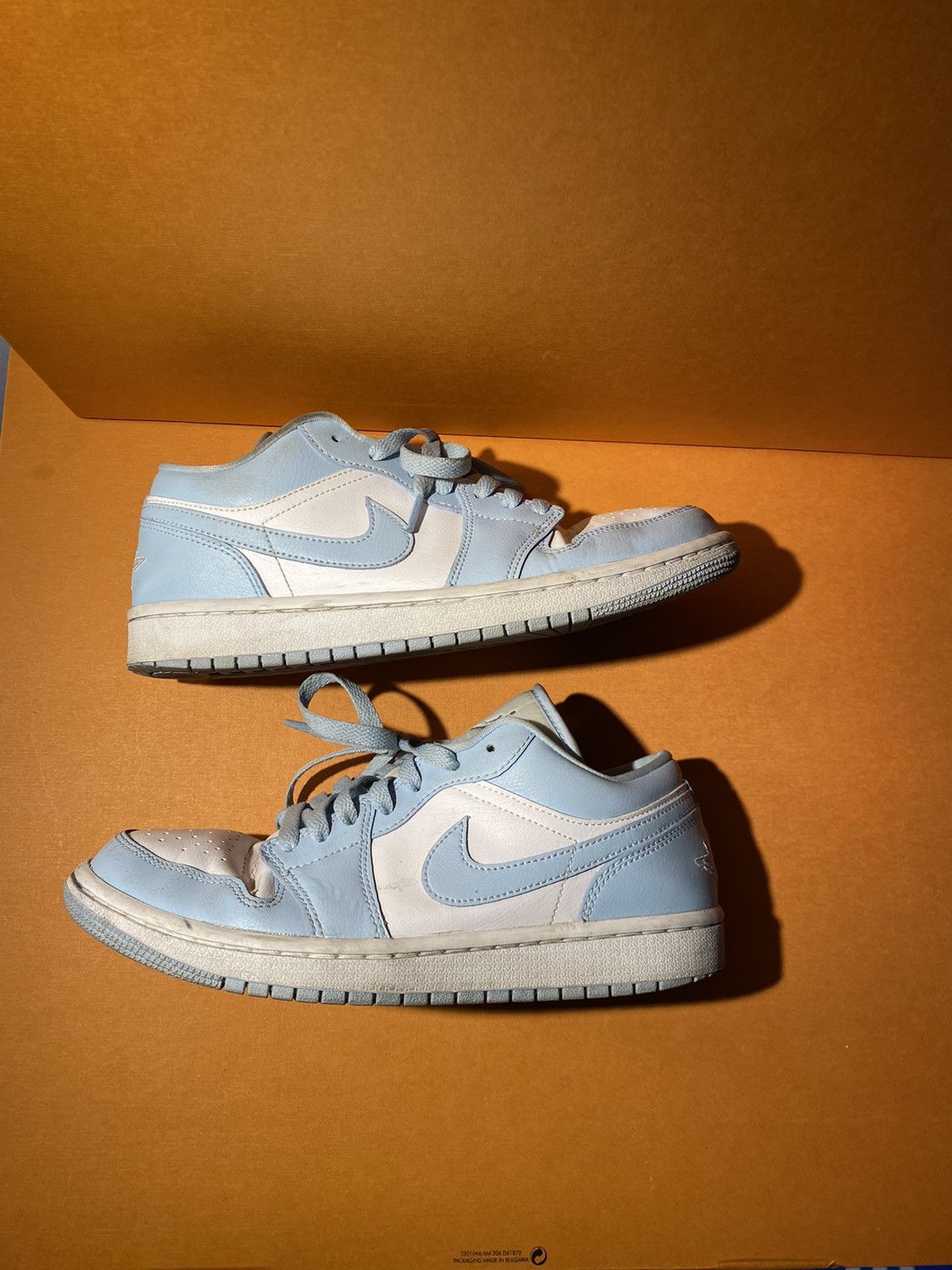 image of Nike Air Jordan 1 Low Ice Blue Shoes, Men's (Size 7)