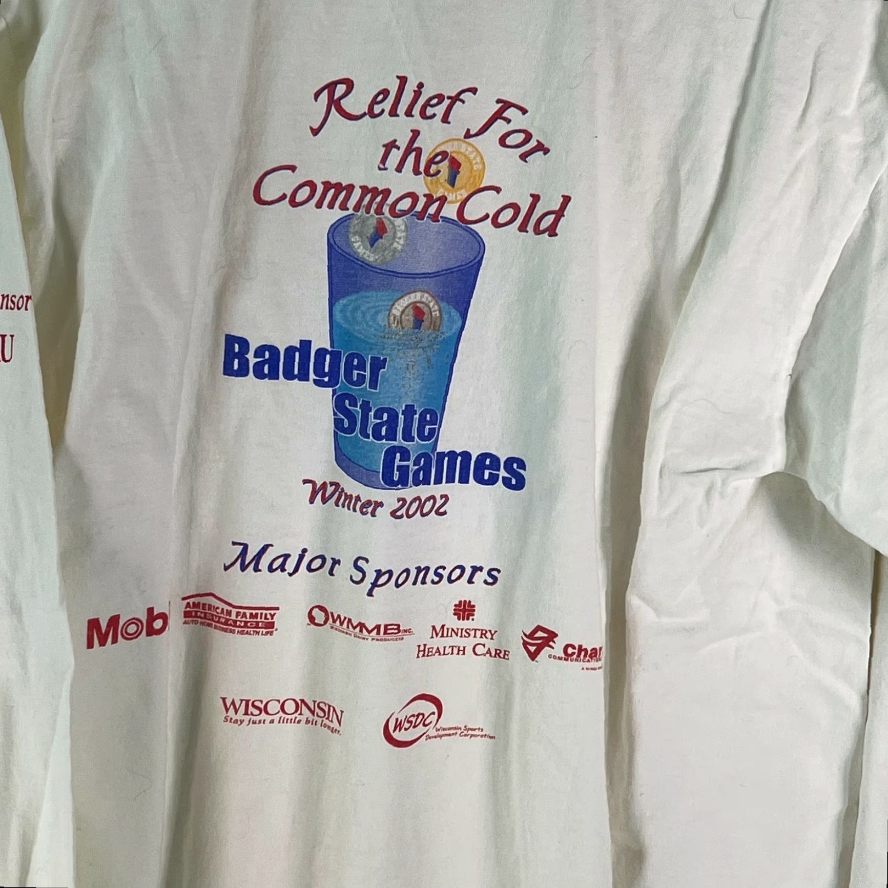 Delta Delta Mens Relief For The Common Cold Badger State Games Ivory T Shirt Size L Mens Size US L / EU 52-54 / 3 - 3 Thumbnail