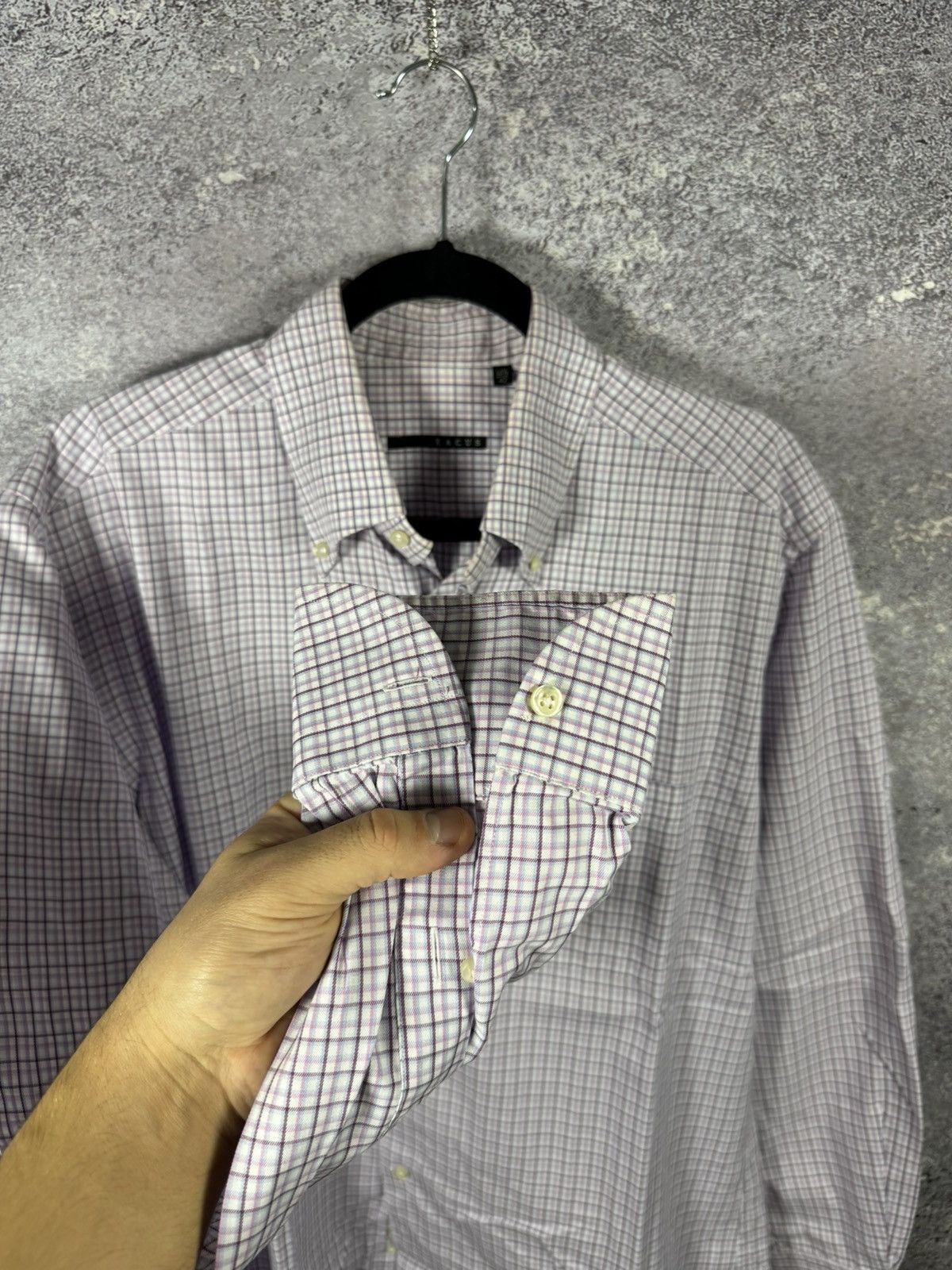 Designer × Japanese Brand × Vintage Xacus Button Shirt Madi Italy Men’s XLarge Check Collar Size US XL / EU 56 / 4 - 8 Thumbnail
